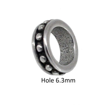 Simple 316l Stainless Steel 6mm Large Hole Spacer Beads Charms For Jewelry Making DIY Men Bracelets  Beads